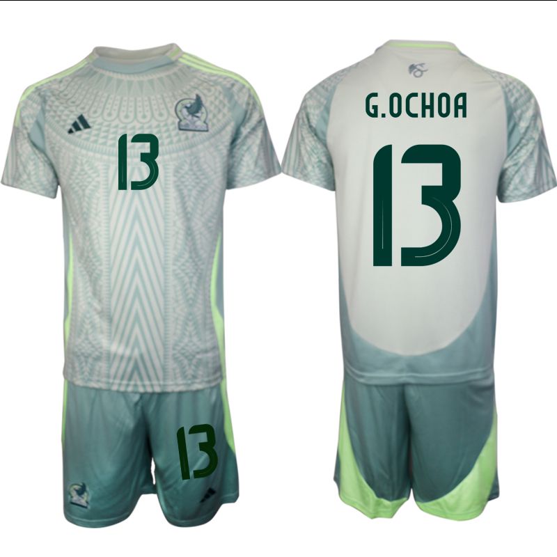 Men 2024-2025 Season Mexico away green #13 Soccer Jersey->mexico jersey->Soccer Country Jersey